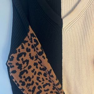 AYLA chunky knit color block sweater